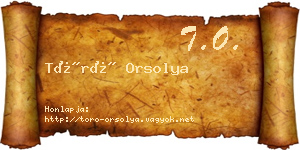 Törő Orsolya névjegykártya