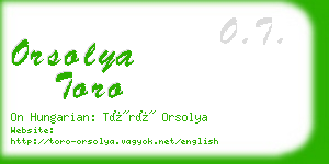 orsolya toro business card